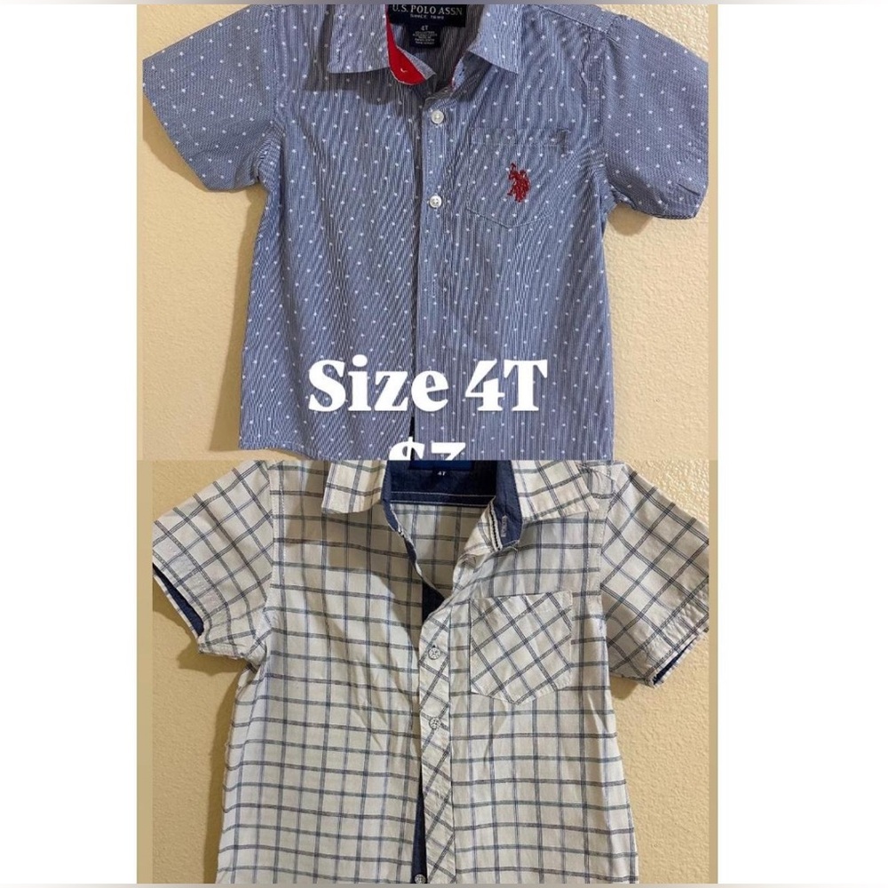 U.S. Polo Assn. Blue and White Kids Button Down Shirts